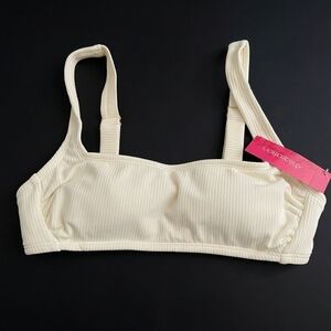 Xhilaration Ivory Ribbed Swim Bra
